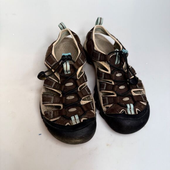 KEEN Newport Hiking Sandals Women’s US 7 Brown Tan Blue Closed Toe EUC - Picture 13 of 16